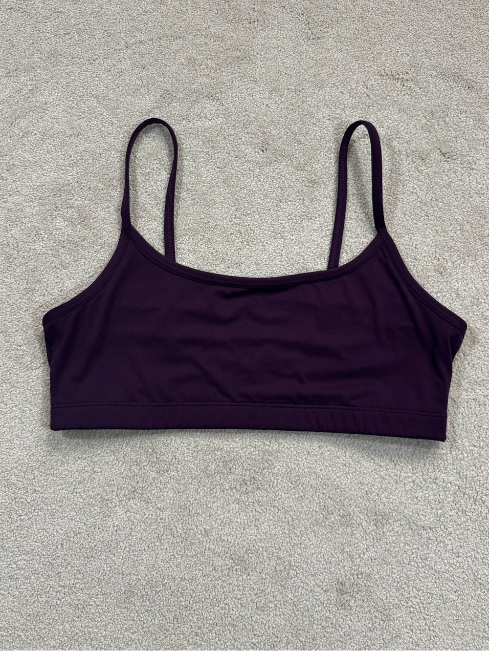Fabletics Deep Plum Scoop Neck Strappy Sports Bra Low Medium Impact Mesh Size M
